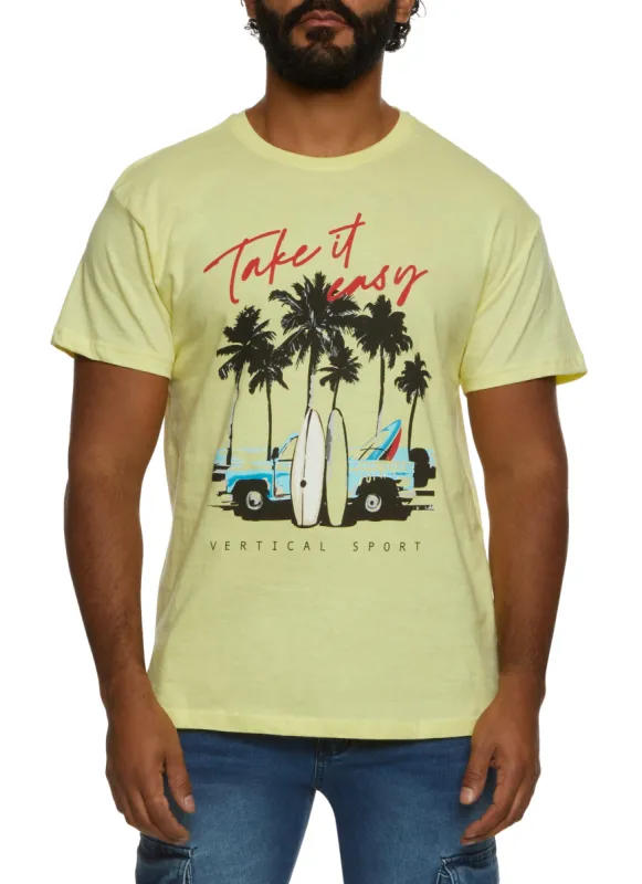Mens Take It Easy Graphic T Shirt sold by Rainbow