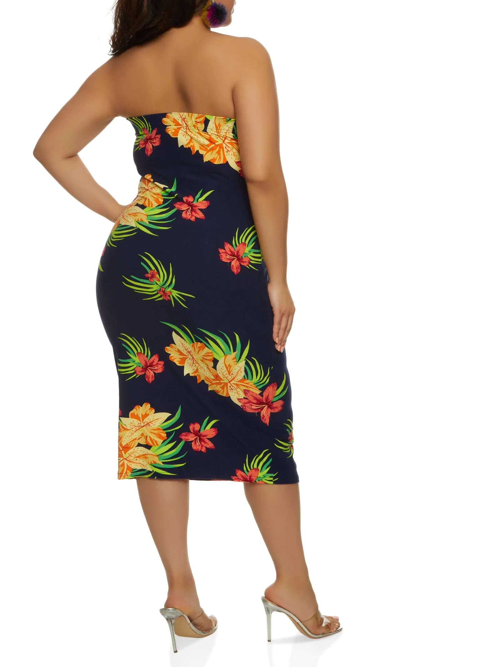 Plus Size Floral Print Tube Dress sold by Rainbow product image thumbnail 3