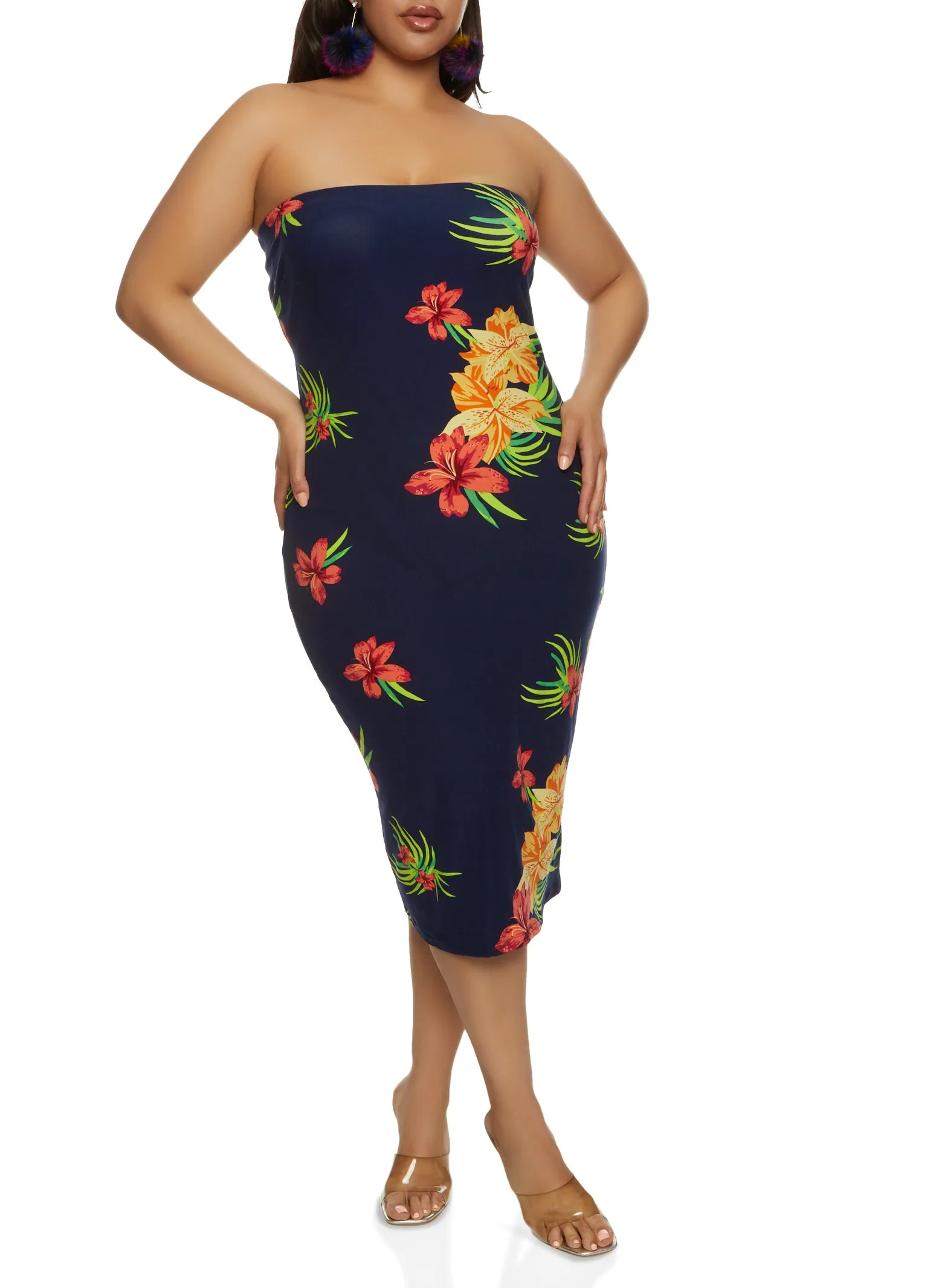 Plus Size Floral Print Tube Dress sold by Rainbow product image thumbnail 2