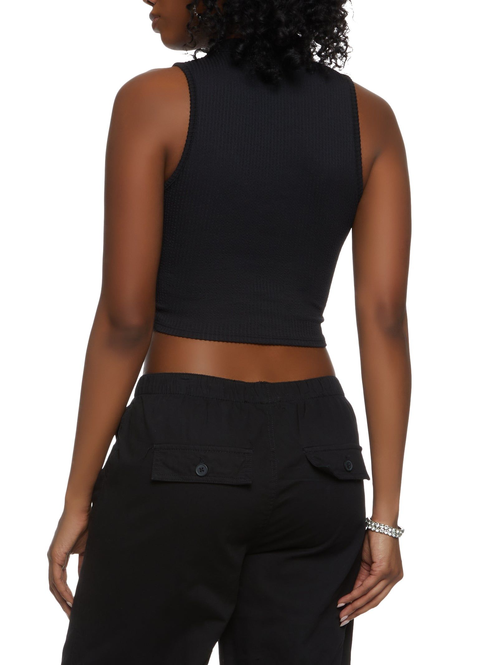 Rhinestone Buckle Mock Neck Tank Top sold by Rainbow product image thumbnail 3