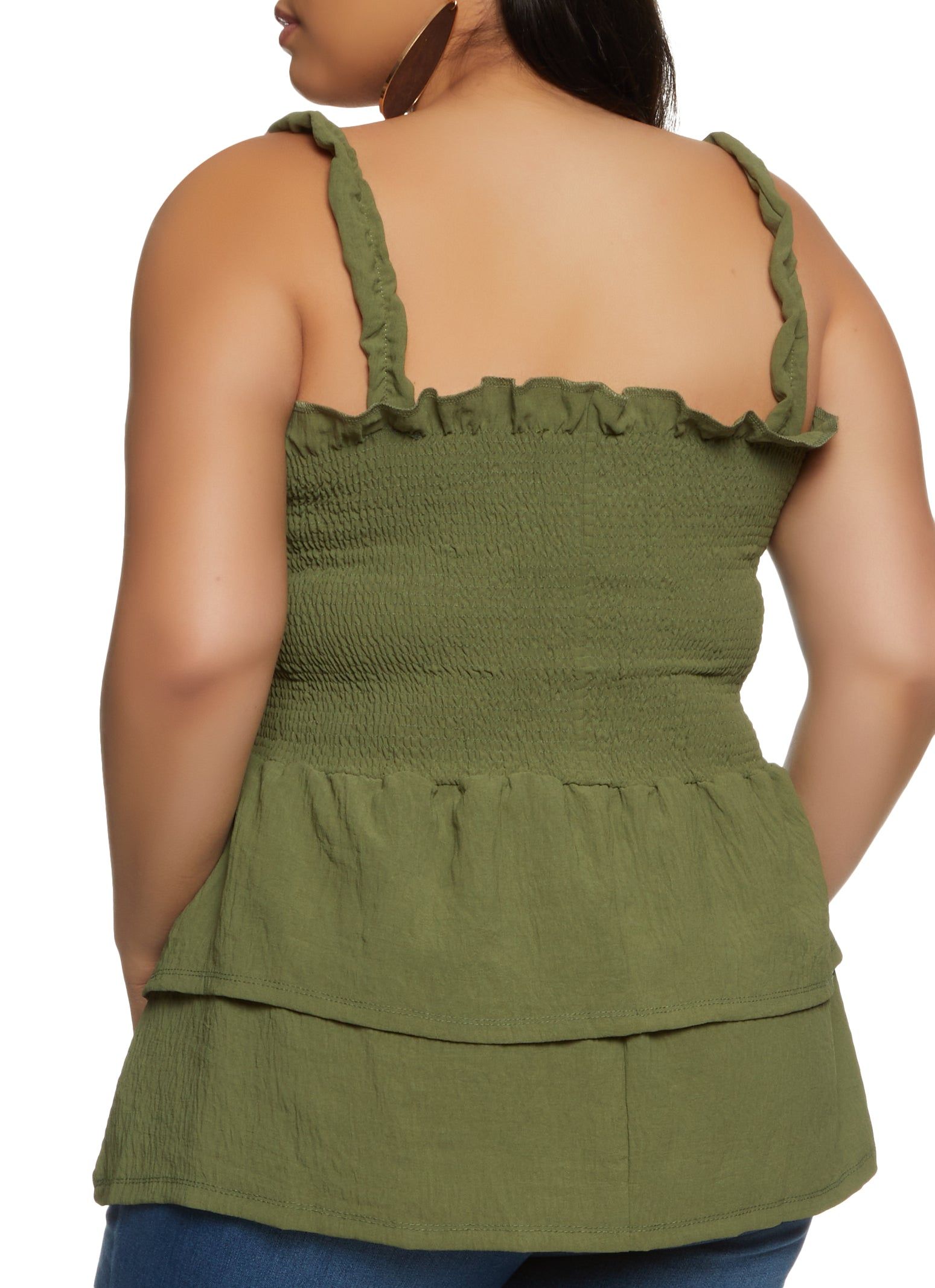 Plus Size Smocked Button Front Tank Top sold by Rainbow product image thumbnail 2