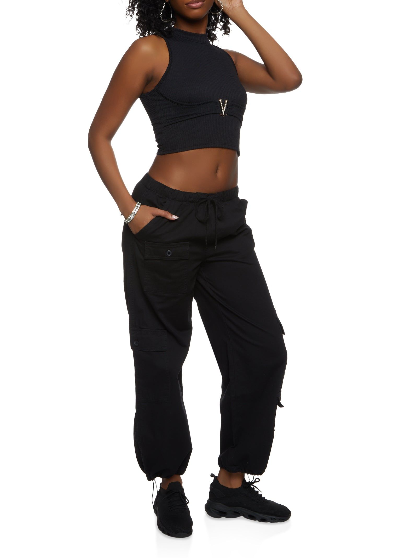 Rhinestone Buckle Mock Neck Tank Top sold by Rainbow product image thumbnail 2