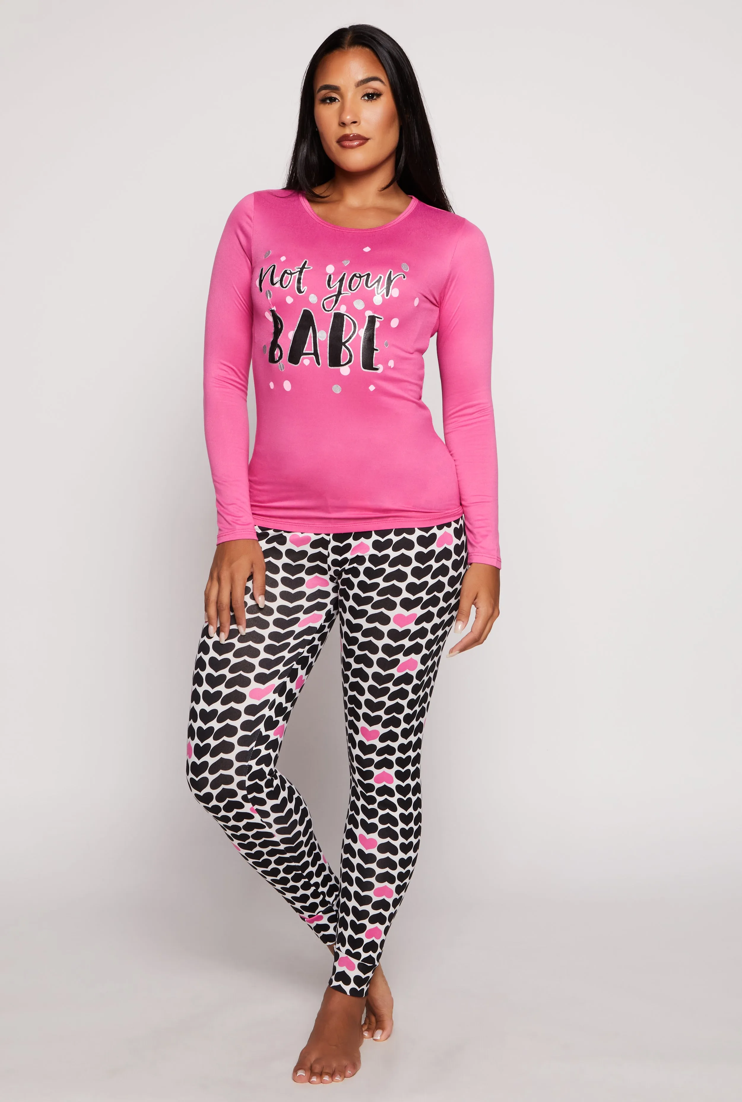 Not Your Babe Long Sleeve Pajama Top and Pants sold by Rainbow
