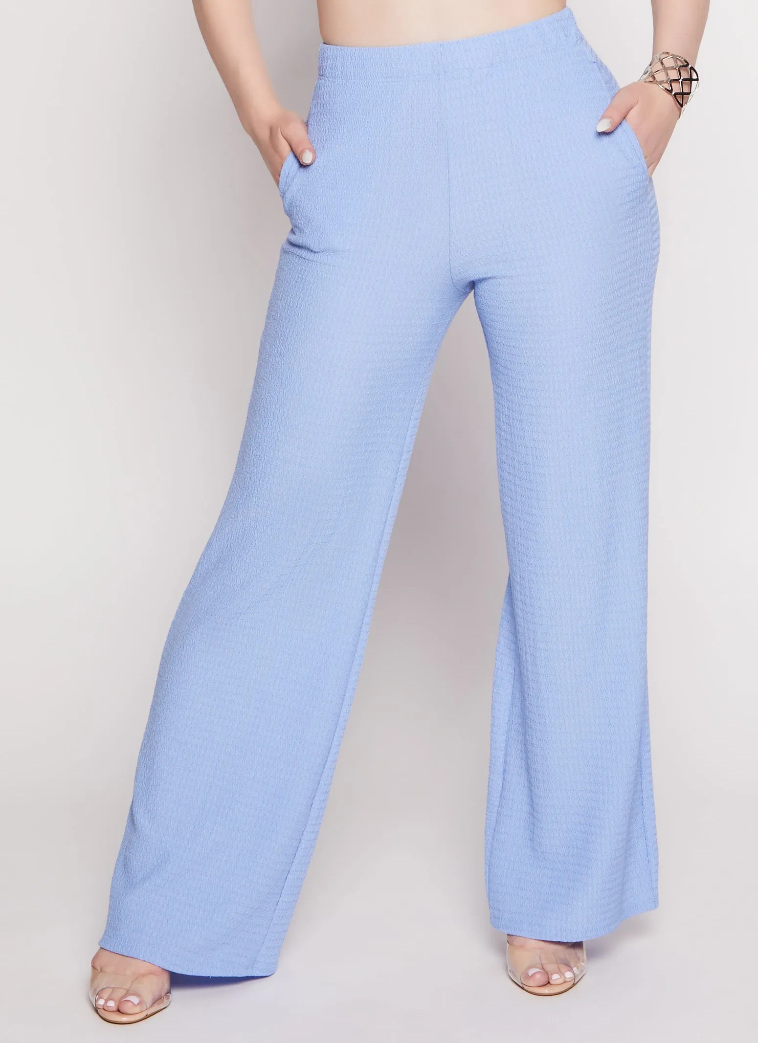 Textured Knit High Waisted Wide Leg Pants sold by Rainbow product image thumbnail 2