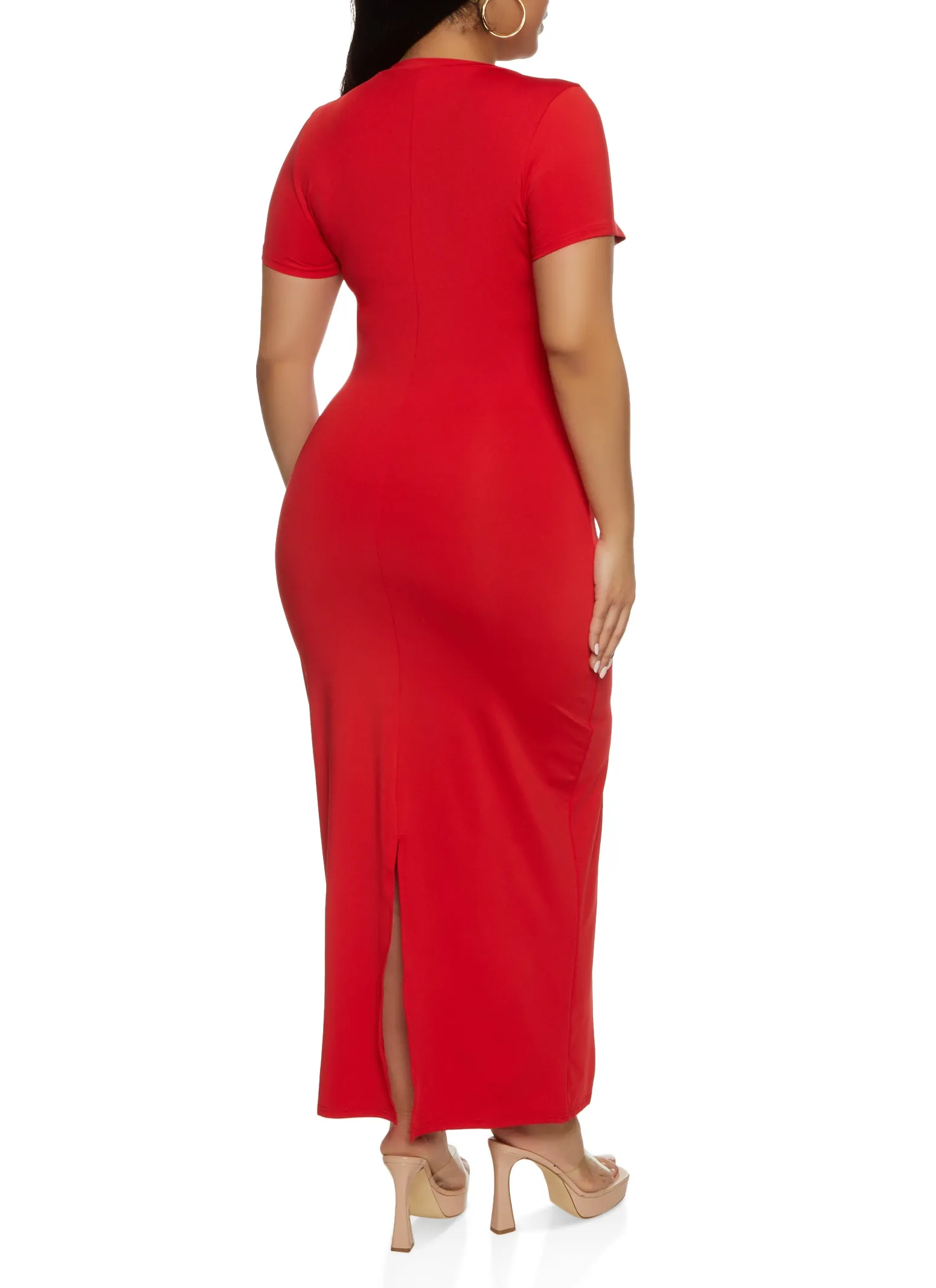 Plus Size Daisy Back Slit Maxi T Shirt Dress sold by Rainbow product image thumbnail 3