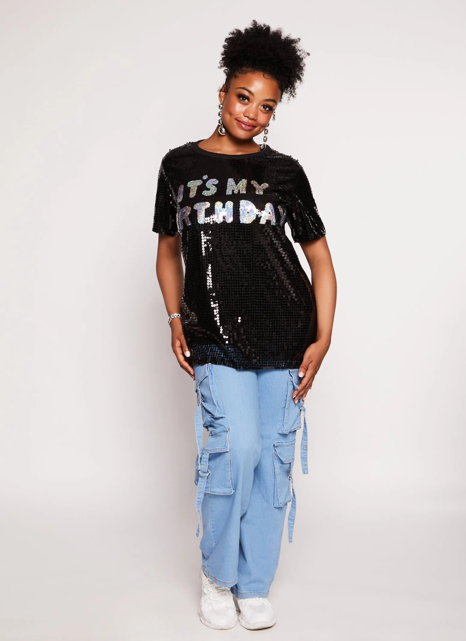 Plus Size Its My Birthday Sequin Graphic Tee sold by Rainbow product image thumbnail 2