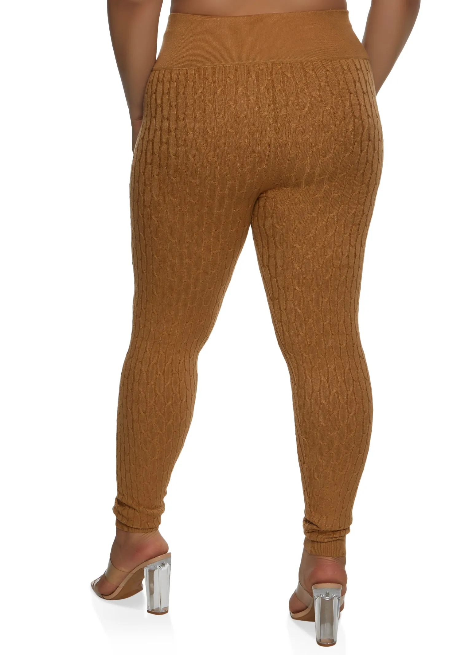 Plus Size High Waist Cable Knit Leggings sold by Rainbow product image thumbnail 2