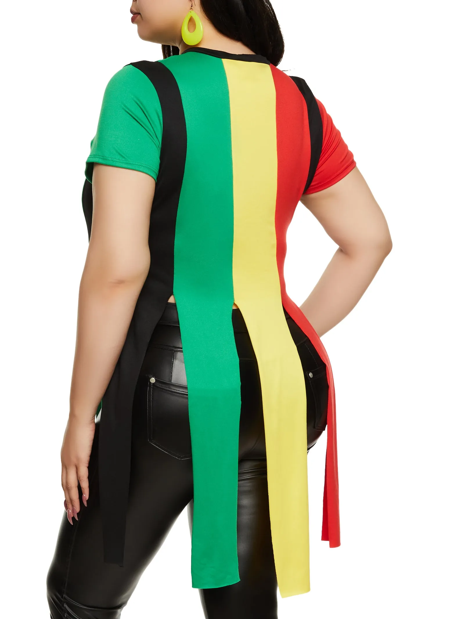 Plus Size Color Block Fringe Tee sold by Rainbow product image thumbnail 2