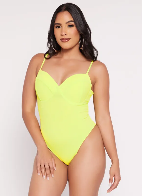 Rib Knit Padded Bustier Bodysuit sold by Rainbow