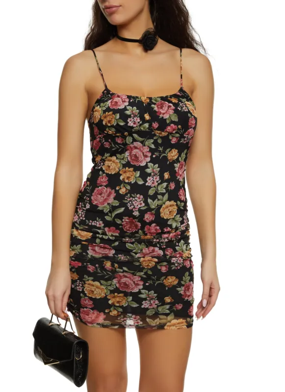 Floral Mesh Mini Dress sold by Rainbow