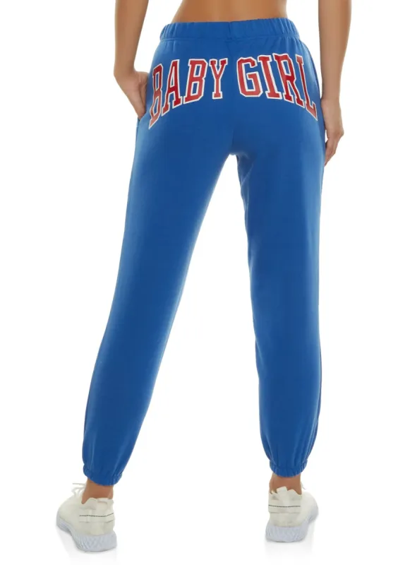 Baby Girl Varsity Graphic Joggers sold by Rainbow