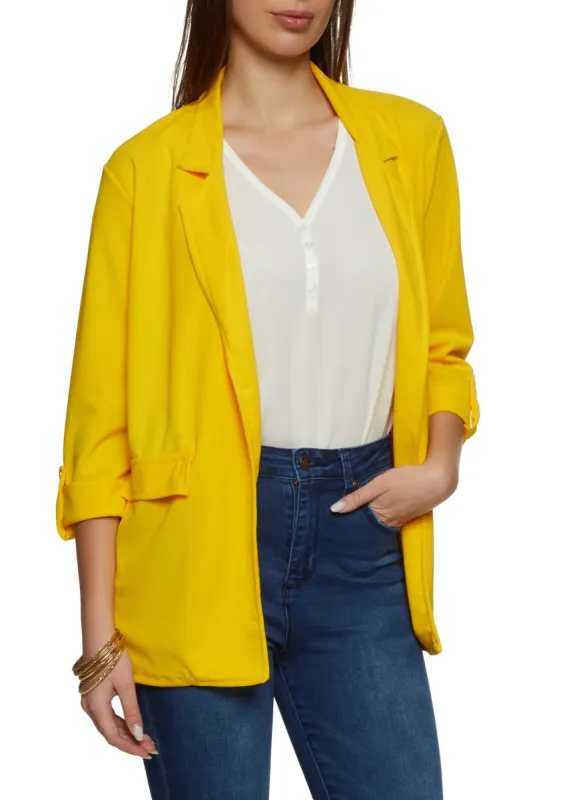 Open Front Notch Neck Blazer sold by Rainbow