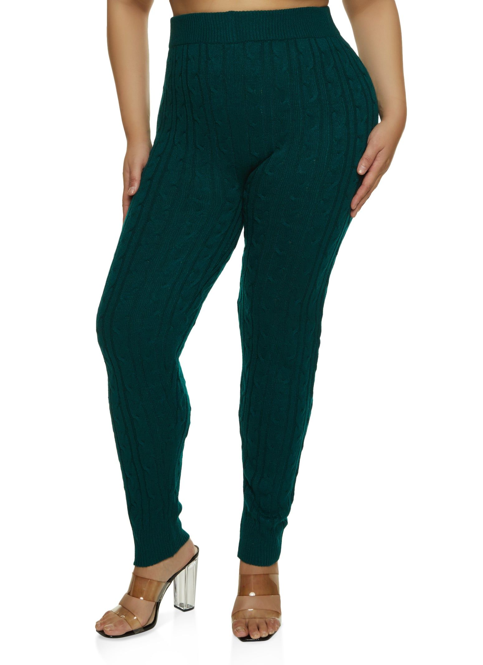 Plus Size Cable Knit Skinny Pants sold by Rainbow