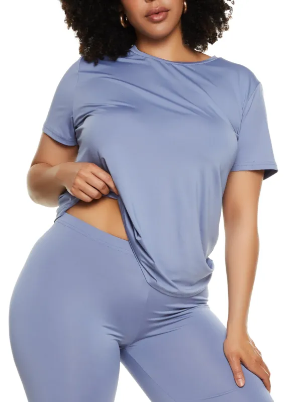 Plus Size Daisy Basic Soft Knit Short Sleeve Top sold by Rainbow