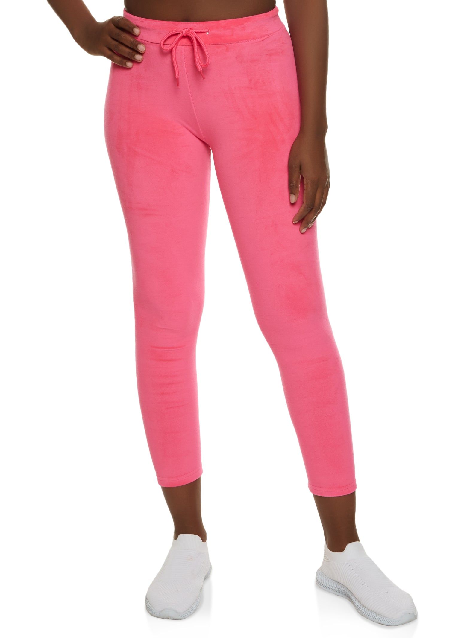 Solid Velour Drawstring Leggings sold by Rainbow
