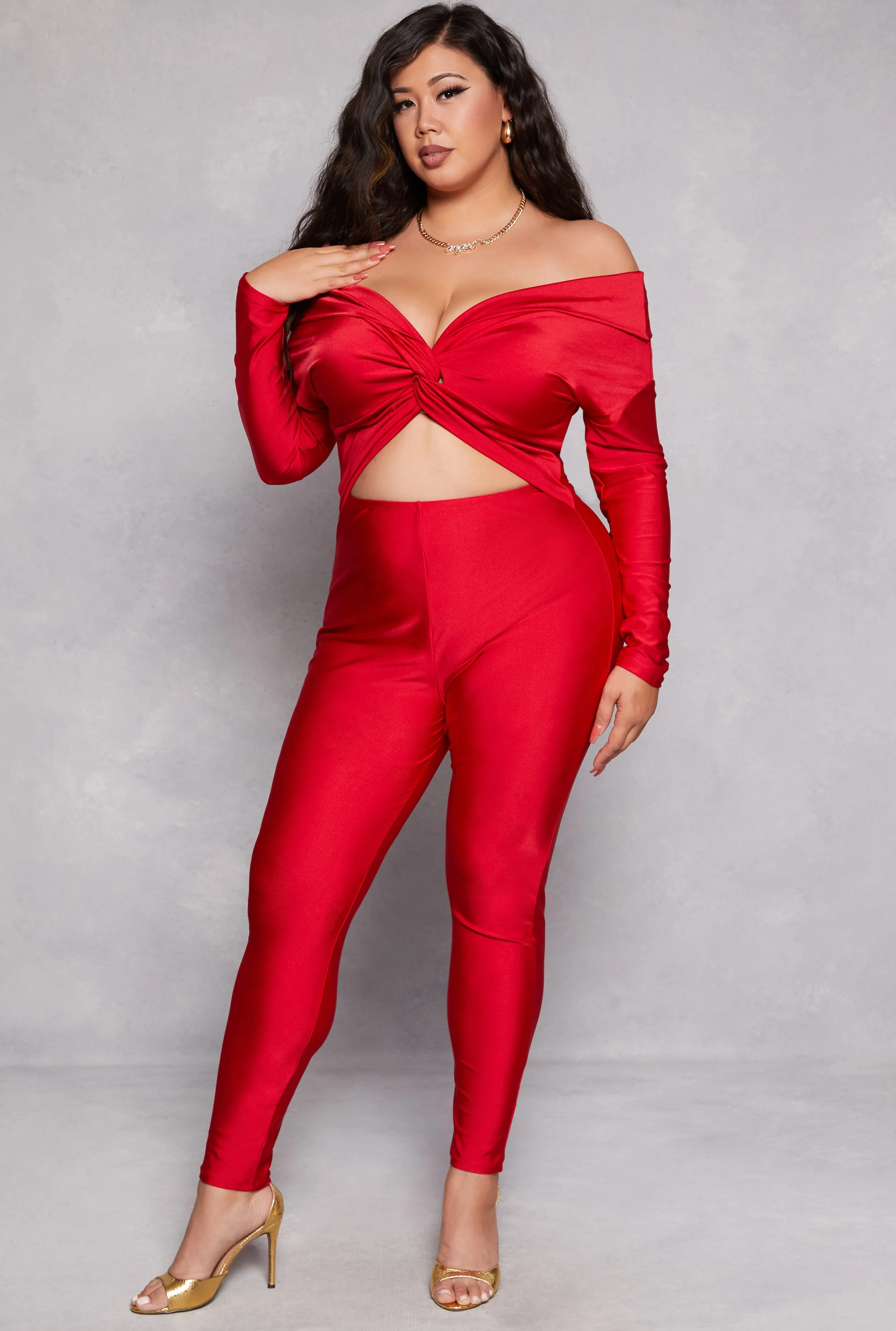Plus Size Twist Front Cut Out Jumpsuit sold by Rainbow product image thumbnail 2