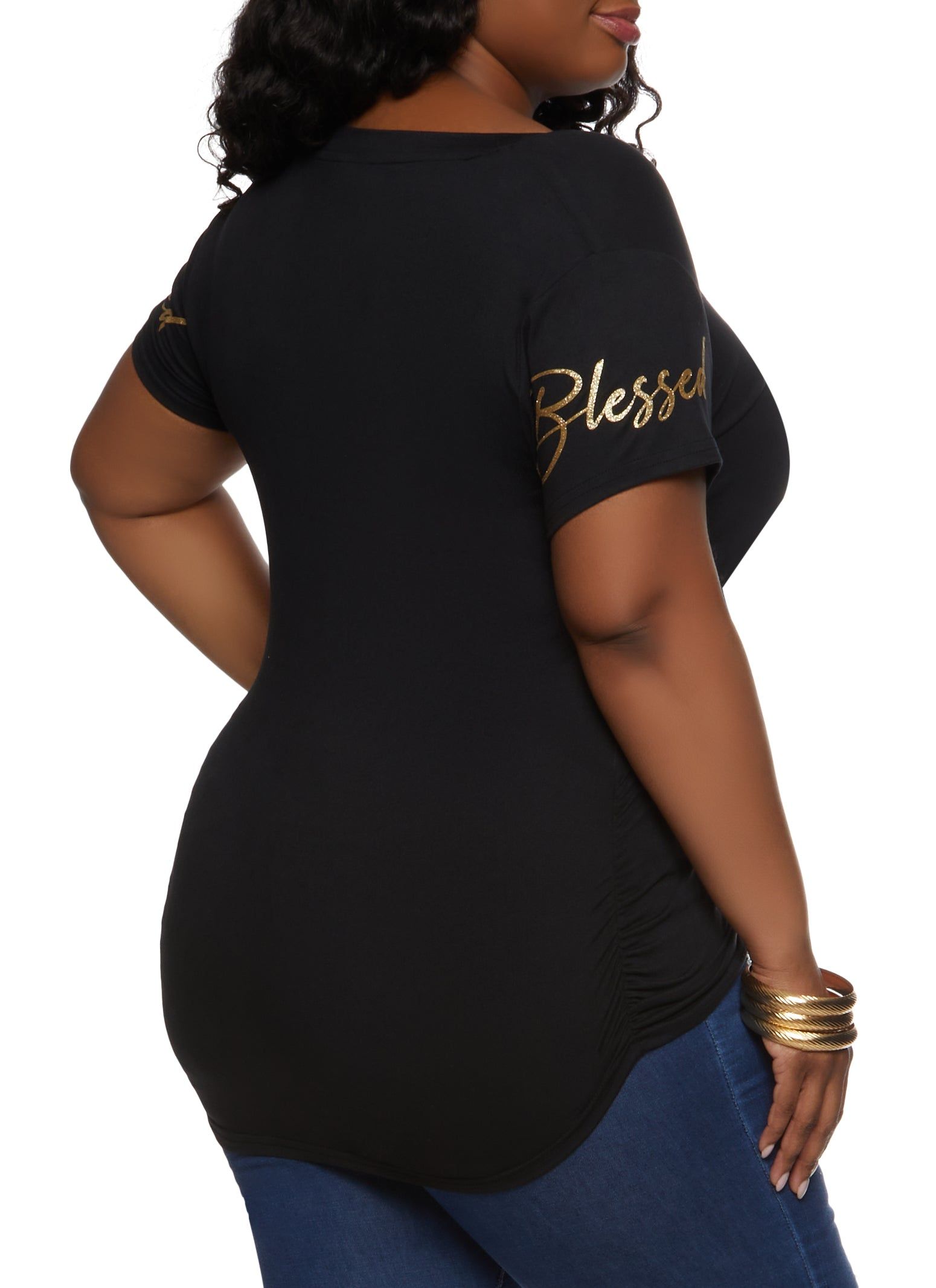 Plus Size Blessed Is Who She Had Graphic Tee sold by Rainbow product image thumbnail 2