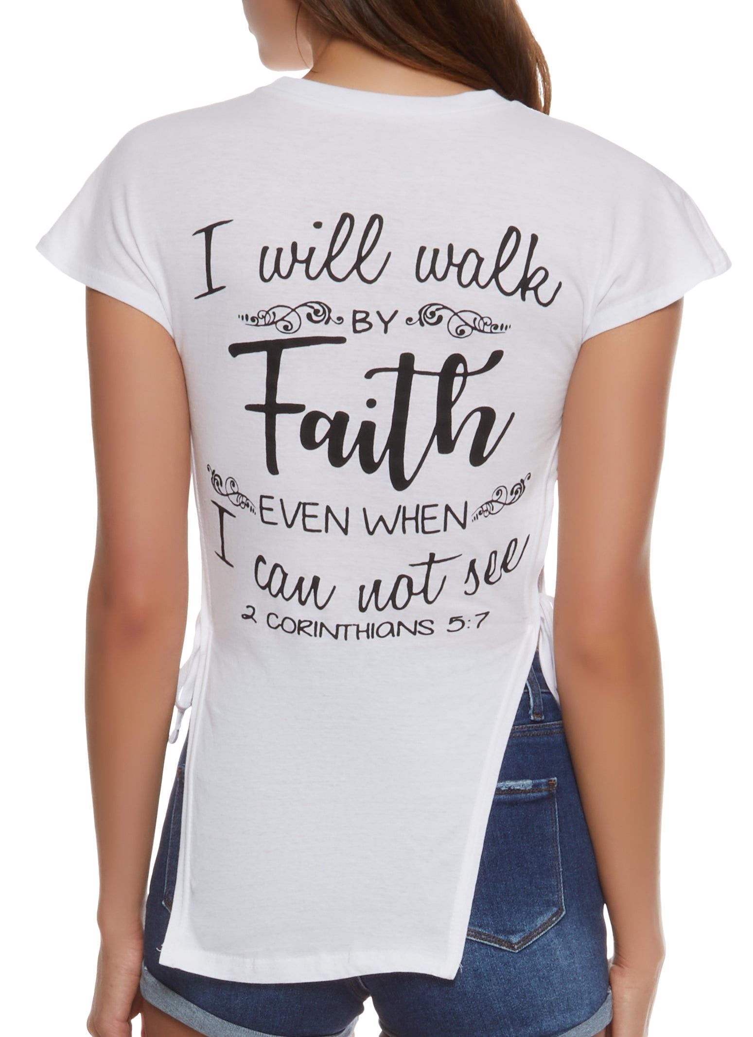 Sequin Walk By Faith Tie Side Graphic Top sold by Rainbow product image thumbnail 2