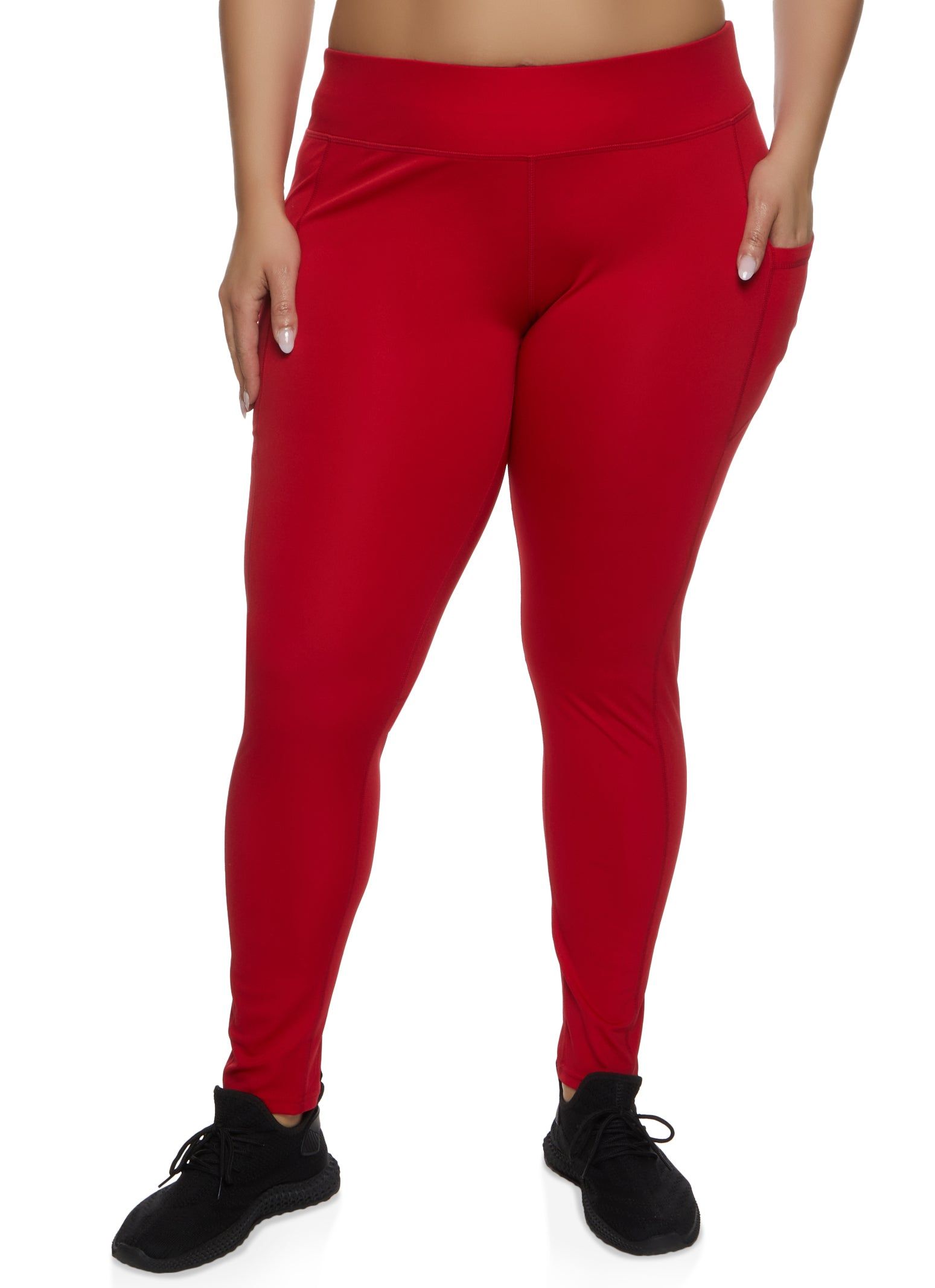 Plus Size Decorative Stitch Side Pocket Leggings sold by Rainbow