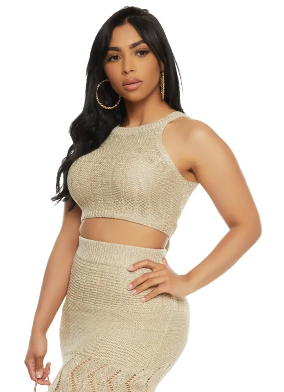Crochet Crop Tank Top sold by Rainbow