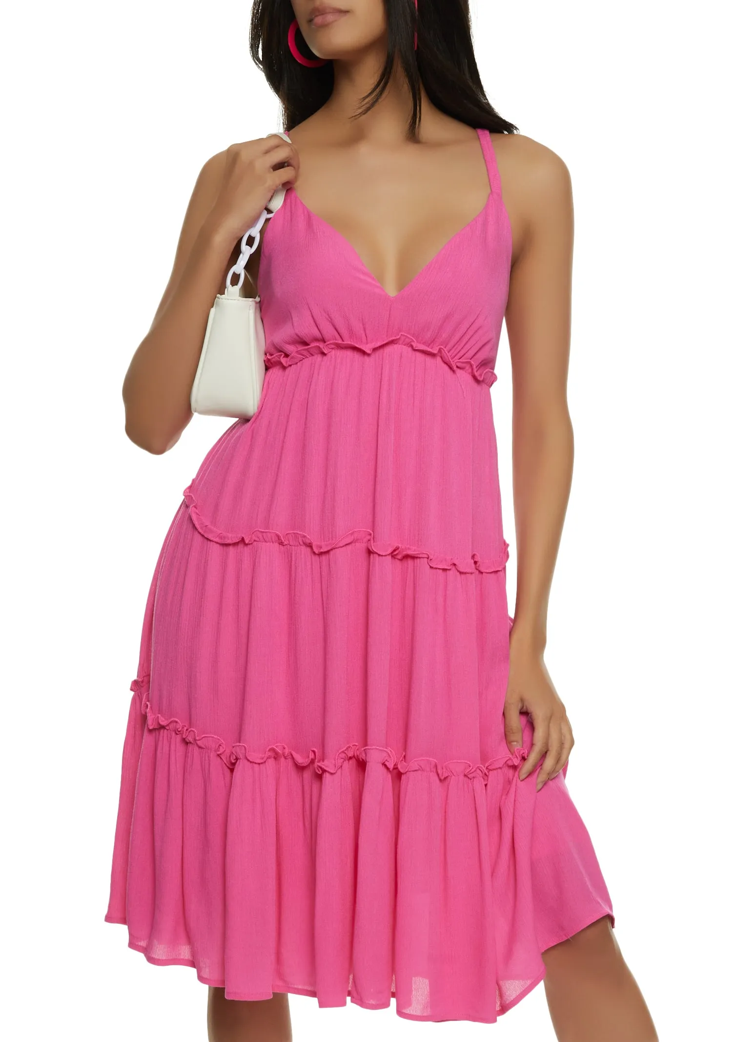 Haute Monde Tiered Cami Midi Dress sold by Rainbow