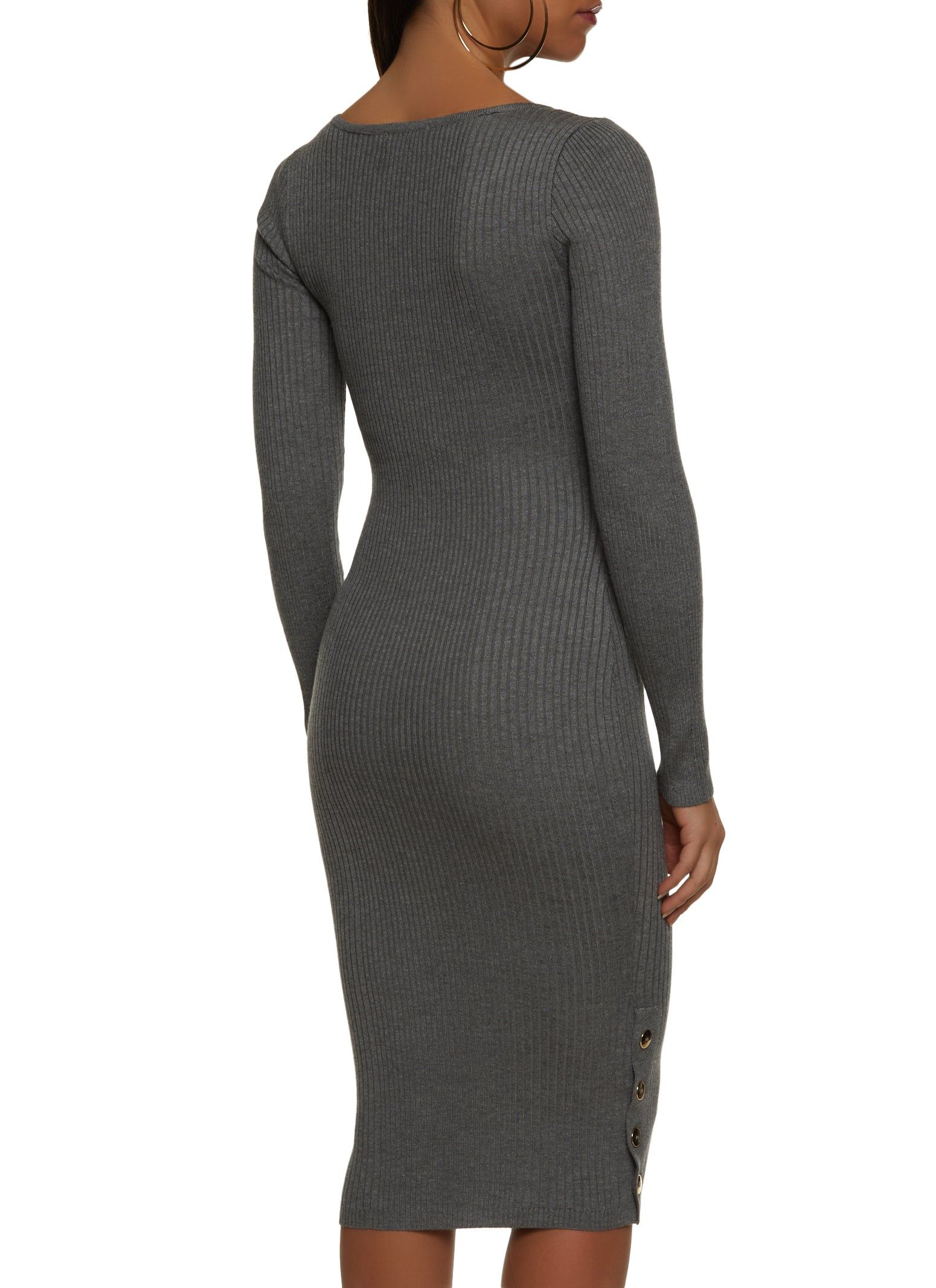 Side Button Detail Midi Sweater Dress sold by Rainbow product image thumbnail 3