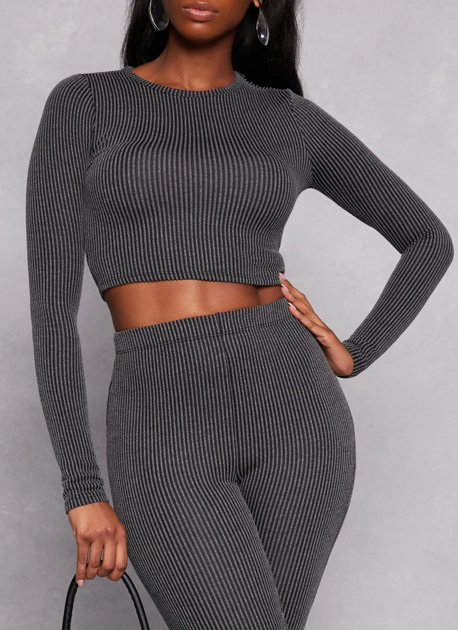 Almost Famous Ribbed Knit Long Sleeve Top sold by Rainbow