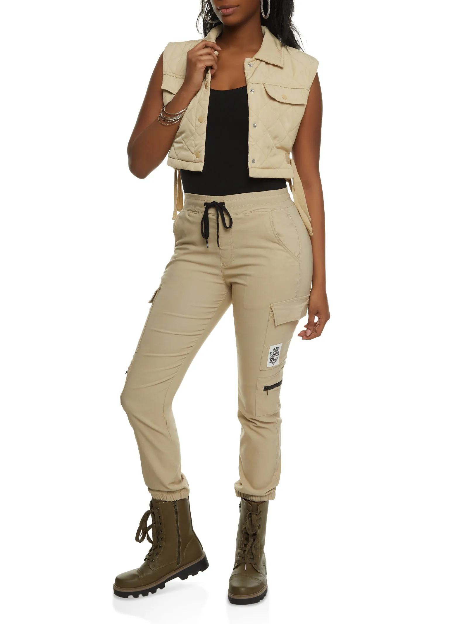 Patch Zipper Detail Cargo Joggers sold by Rainbow product image thumbnail 2