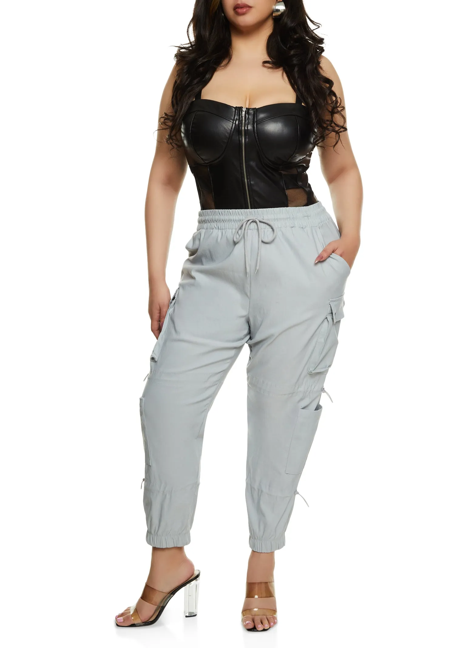 Plus Size Hyperstretch Toggle Drawstring Cargo Pants sold by Rainbow