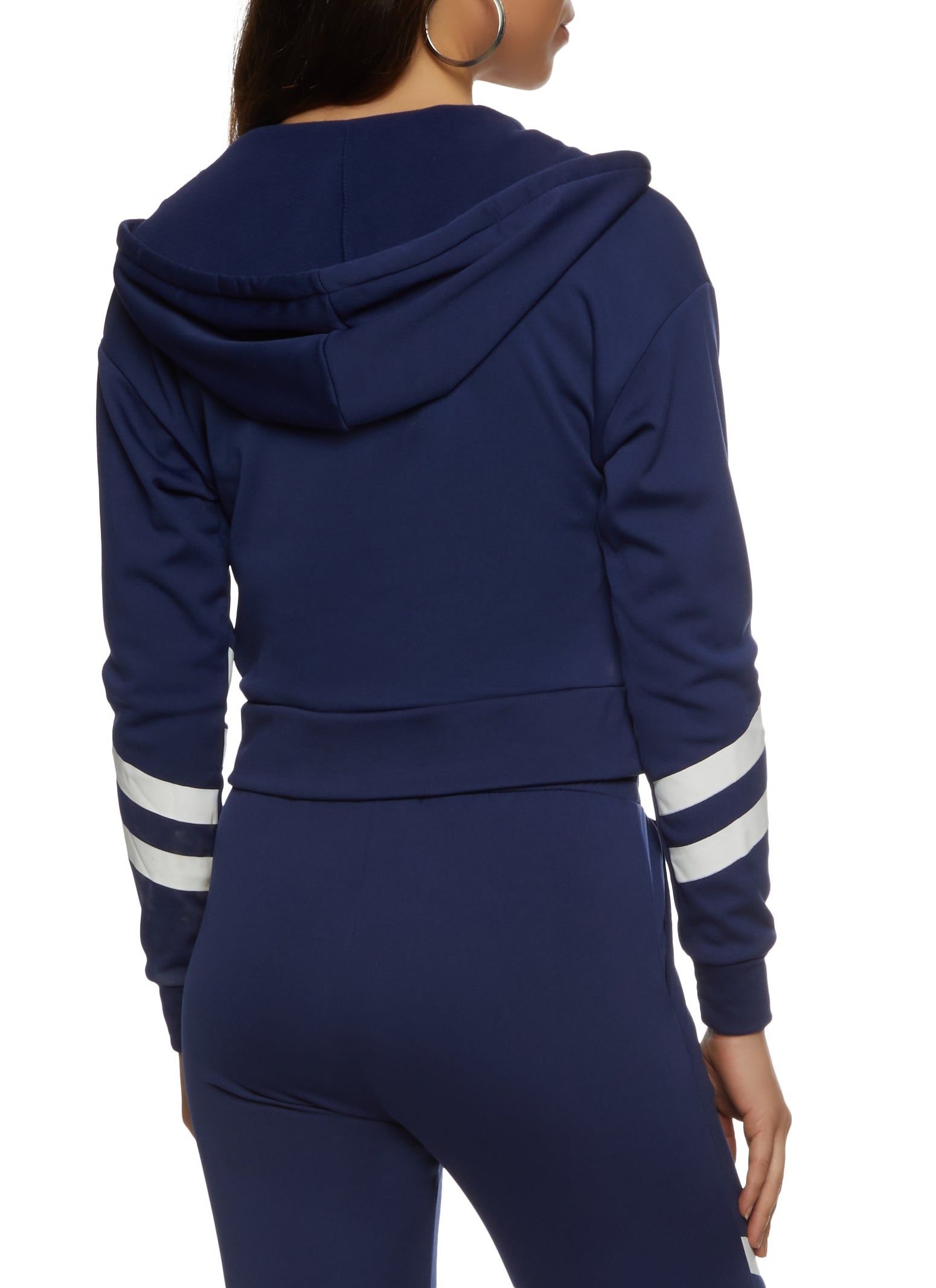 Stripe Detail Zip Front Hoodie sold by Rainbow product image thumbnail 3