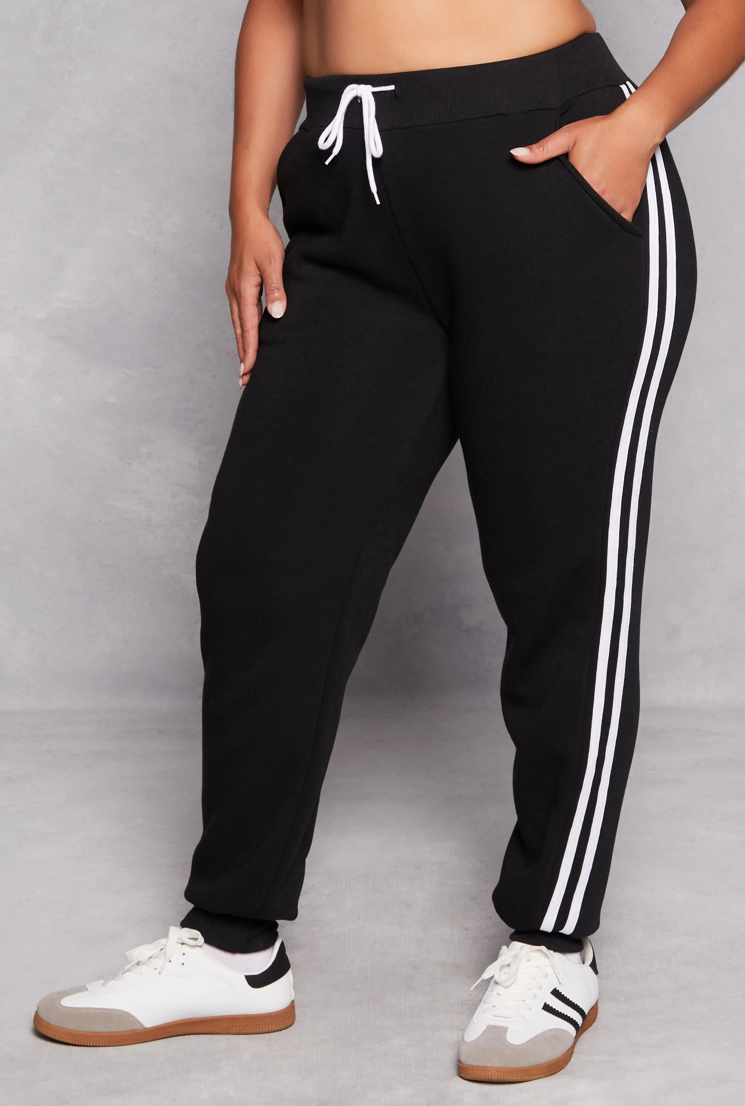 Plus Size Varsity Stripe Drawstring Joggers sold by Rainbow product image thumbnail 2