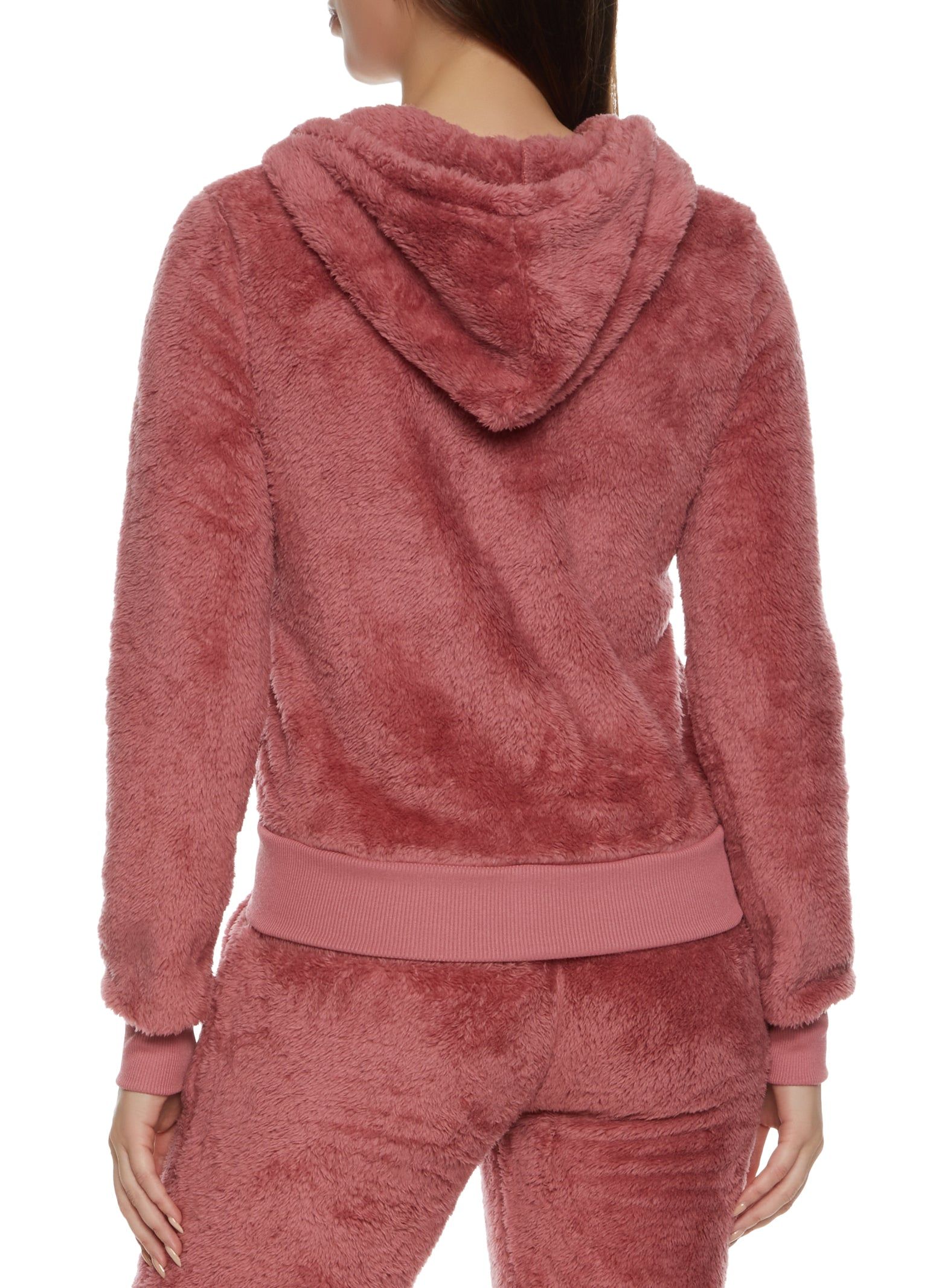 Faux Fur Zip Front Hooded Sweatshirt sold by Rainbow product image thumbnail 3