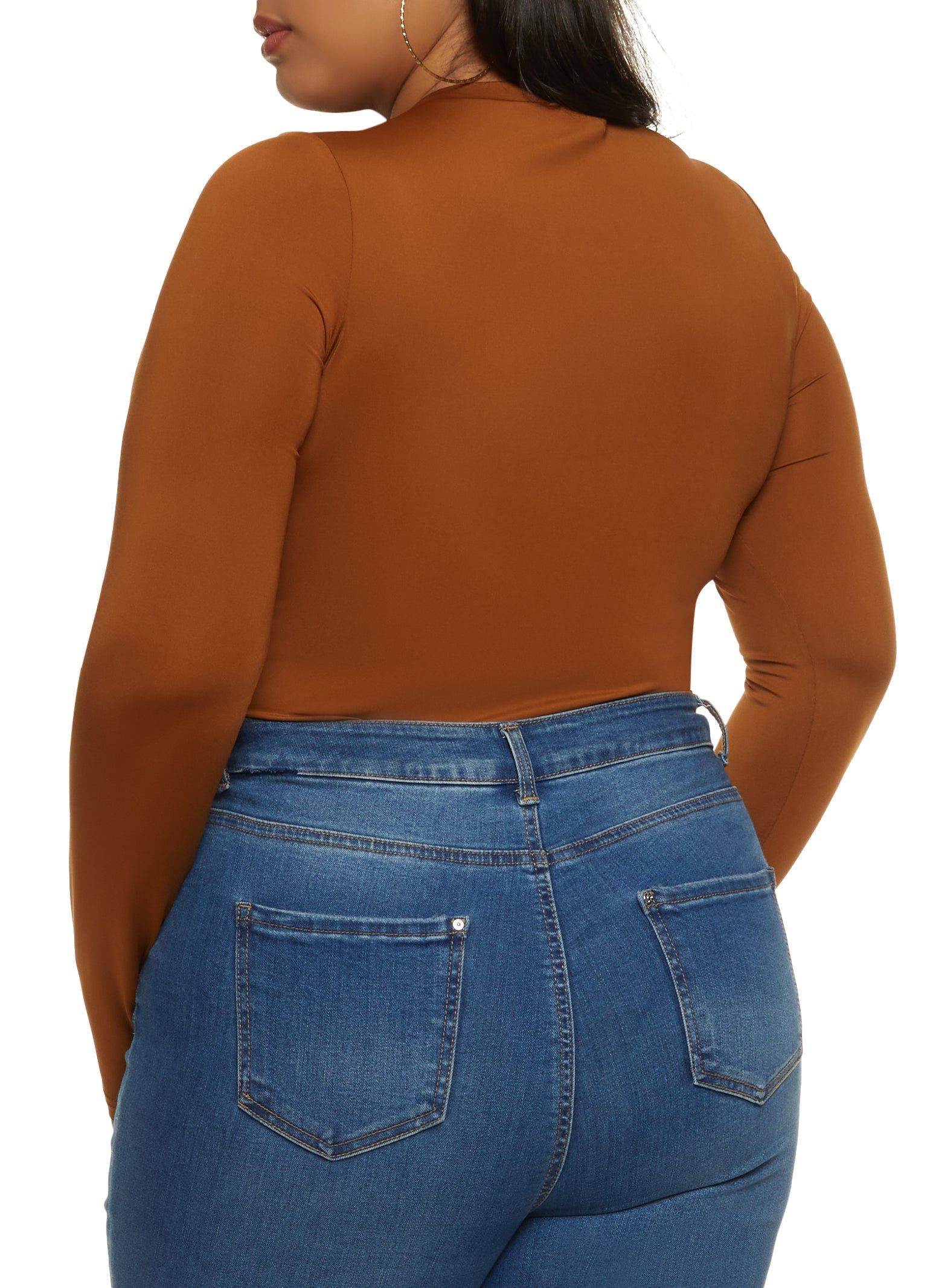 Plus Size Crew Neck Long Sleeve Bodysuit sold by Rainbow product image thumbnail 3