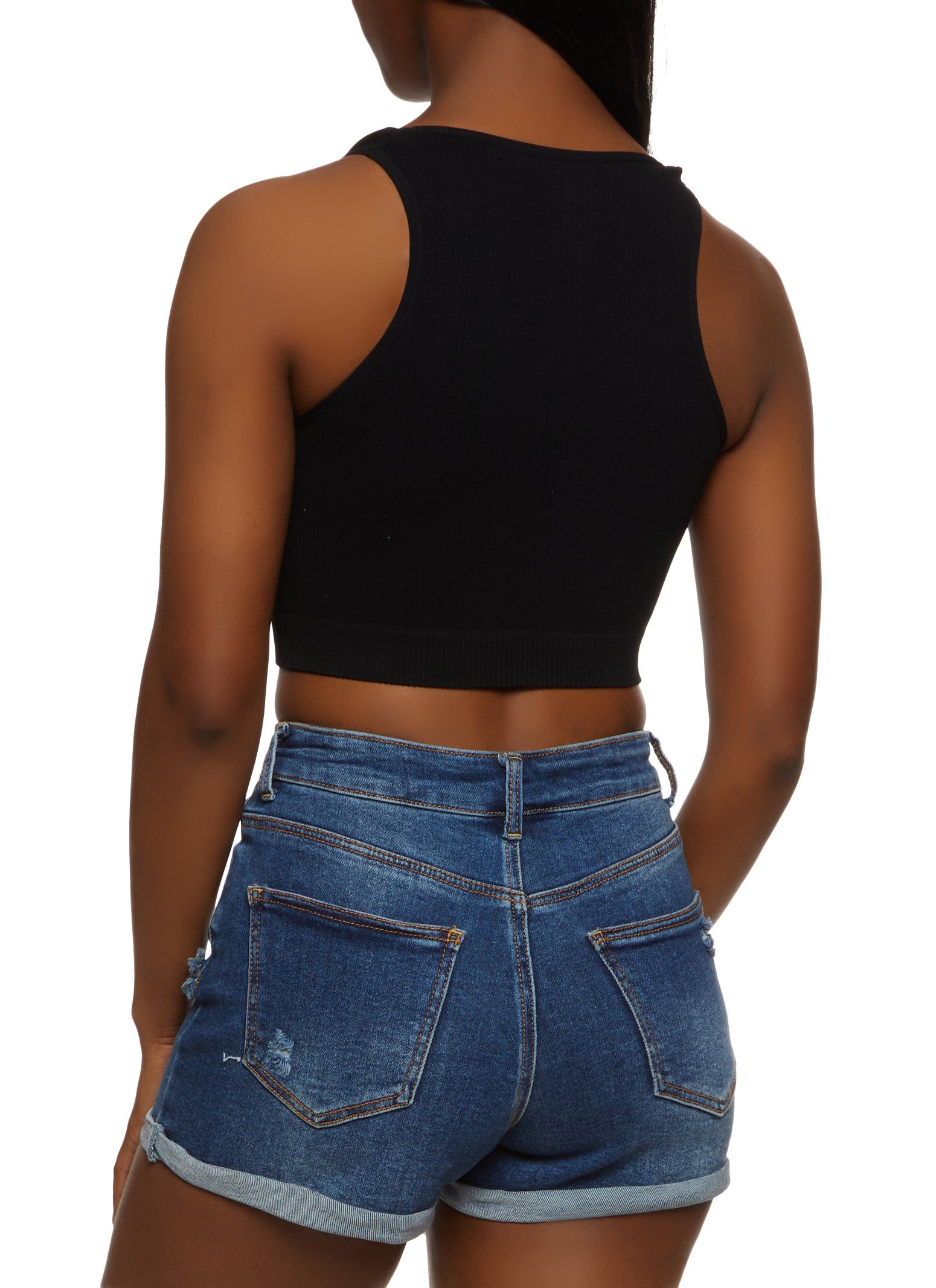 Rib Knit Seamless Crop Top sold by Rainbow product image thumbnail 2