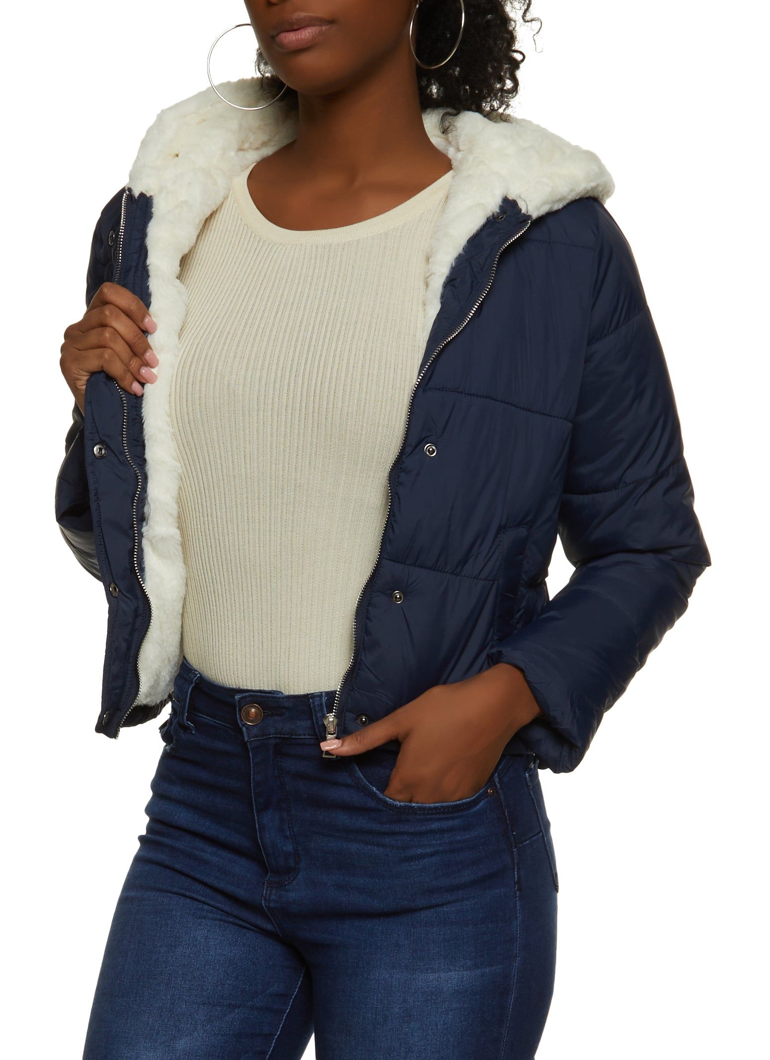 Faux Fur Lined Puffer Jacket sold by Rainbow product image thumbnail 2