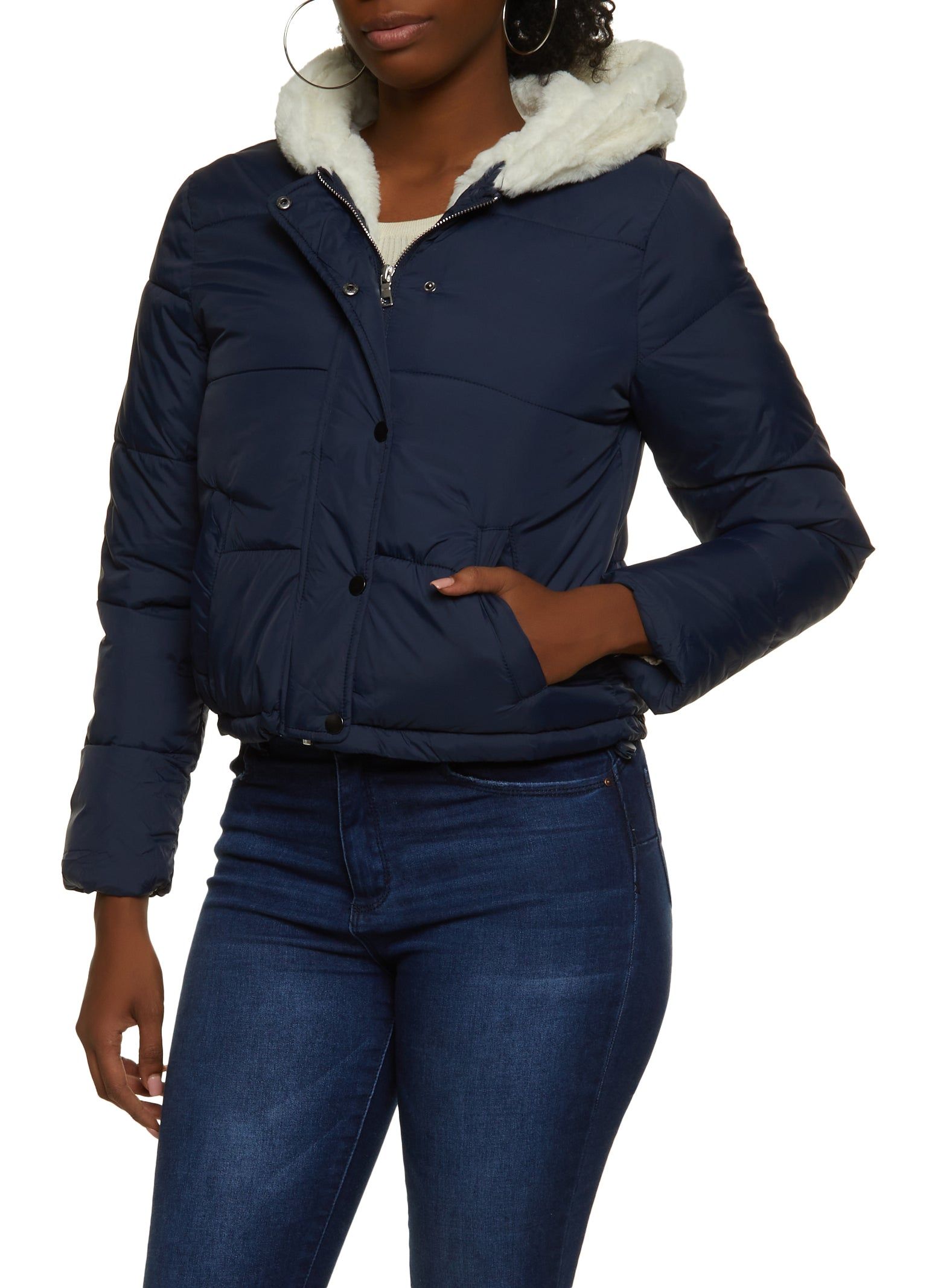 Faux Fur Lined Puffer Jacket sold by Rainbow