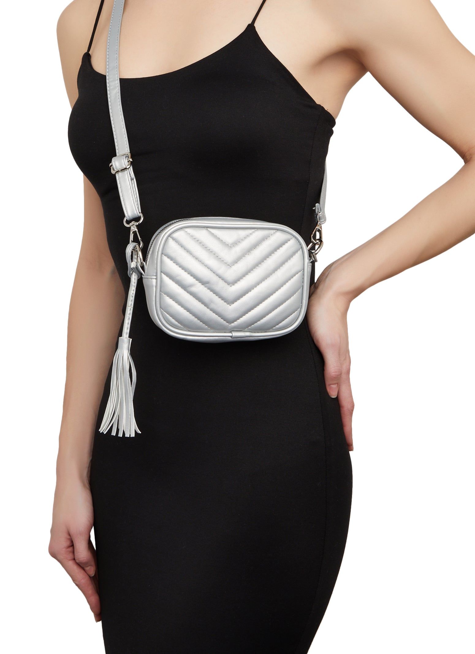 Chevron Quilted Convertible Crossbody Bag sold by Rainbow product image thumbnail 2