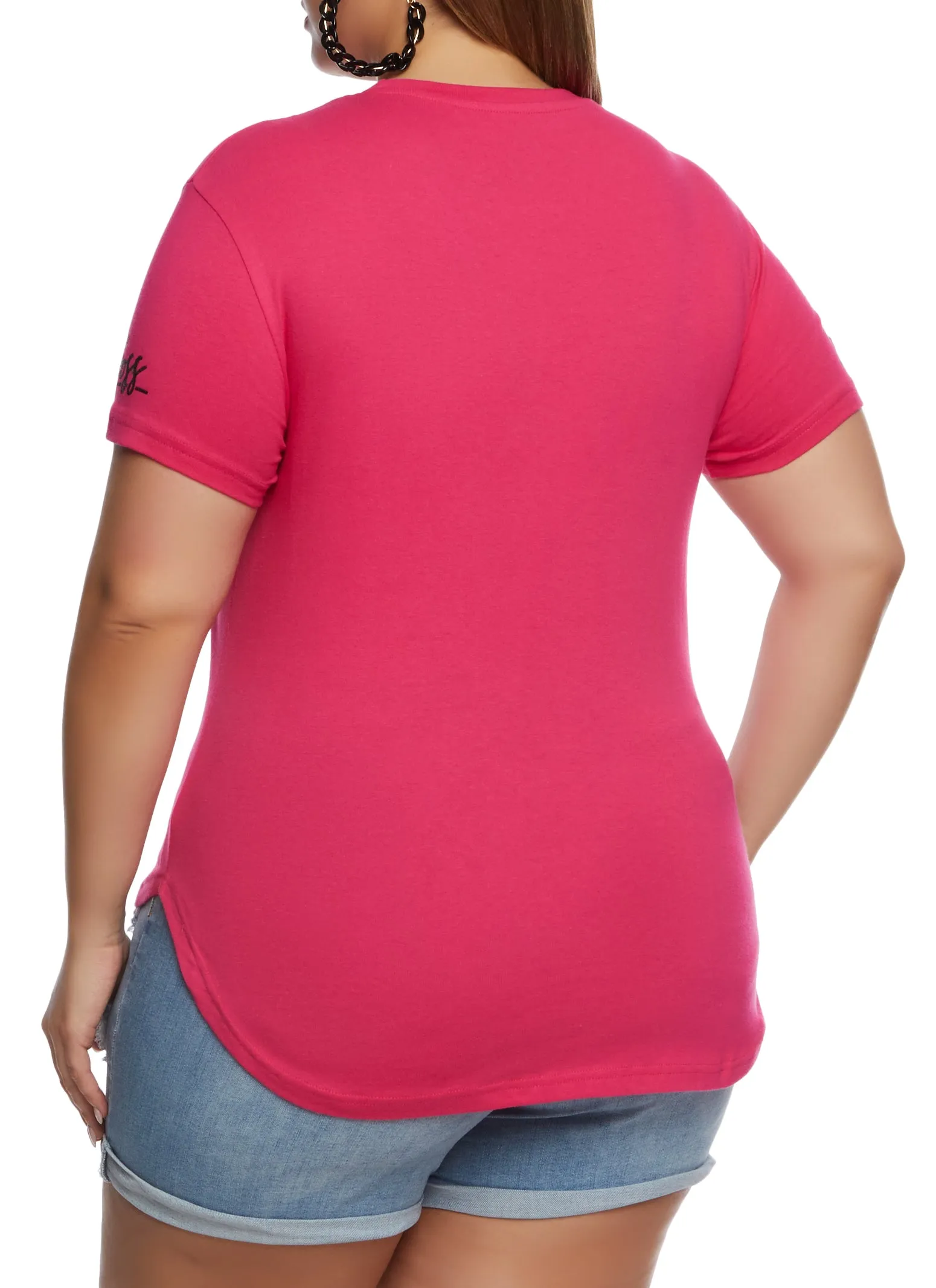 Plus Size Boss Glitter High Low Graphic T Shirt sold by Rainbow product image thumbnail 3