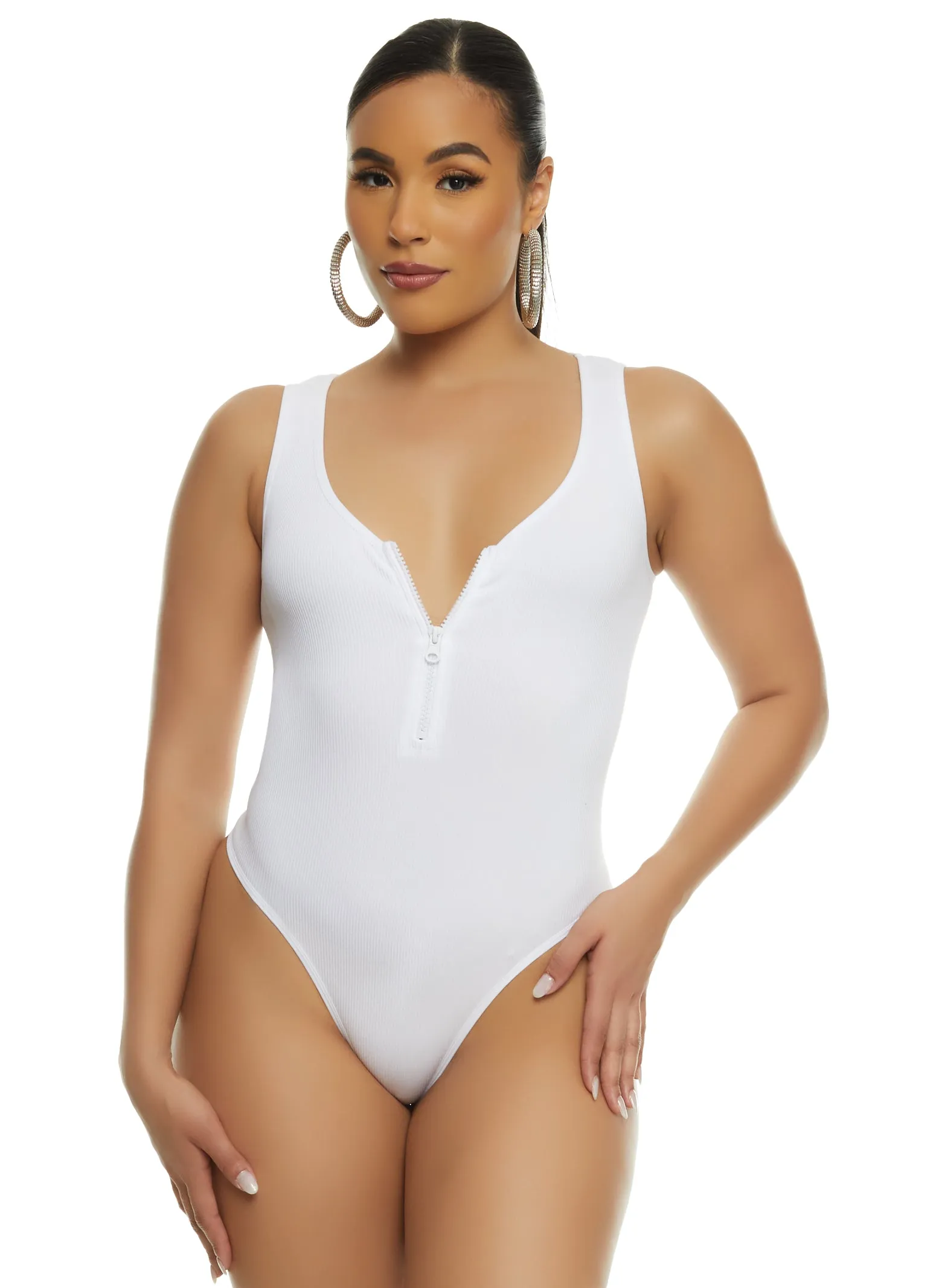 Half Zip Tank Bodysuit sold by Rainbow