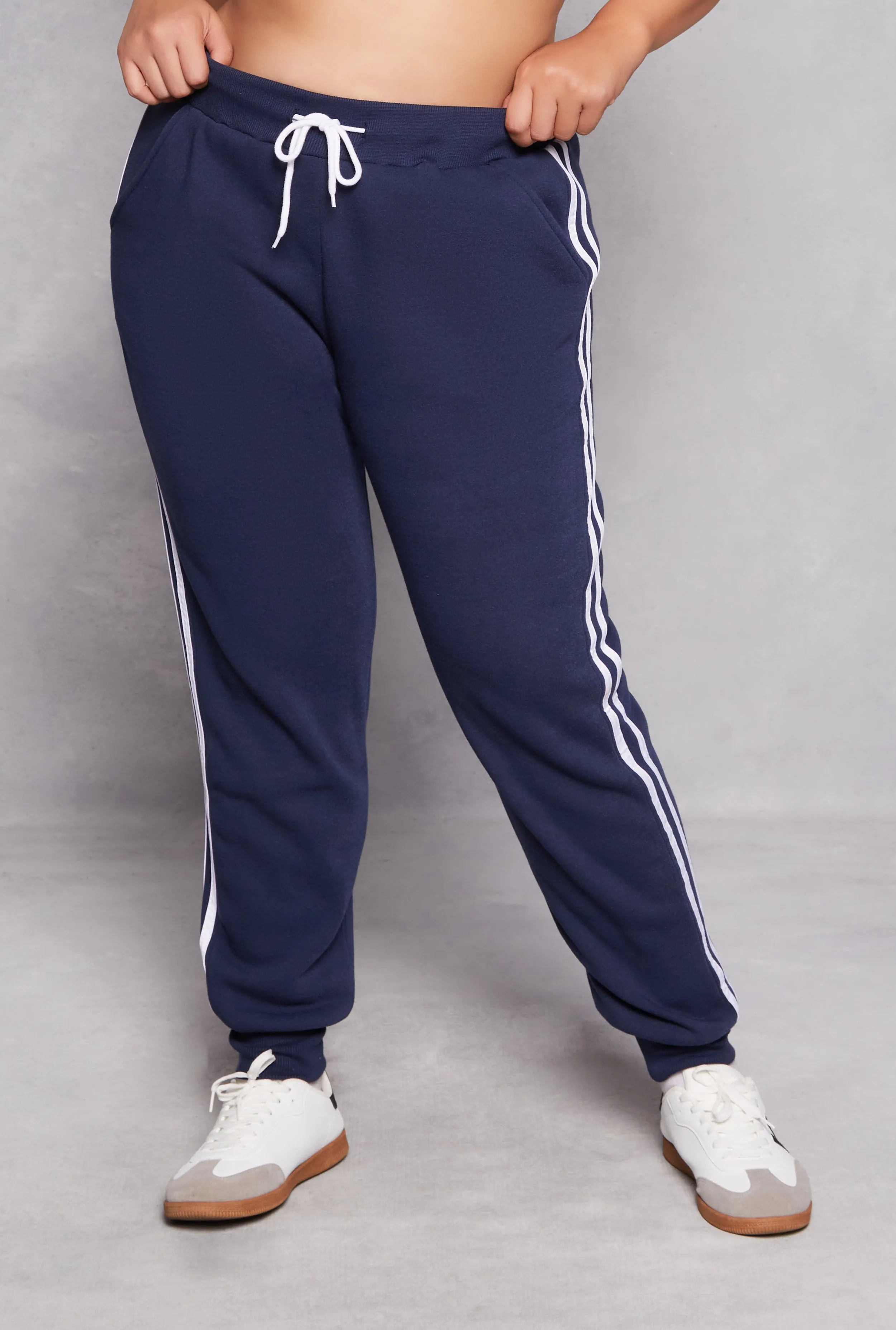 Plus Size Varsity Stripe Drawstring Joggers sold by Rainbow product image thumbnail 2