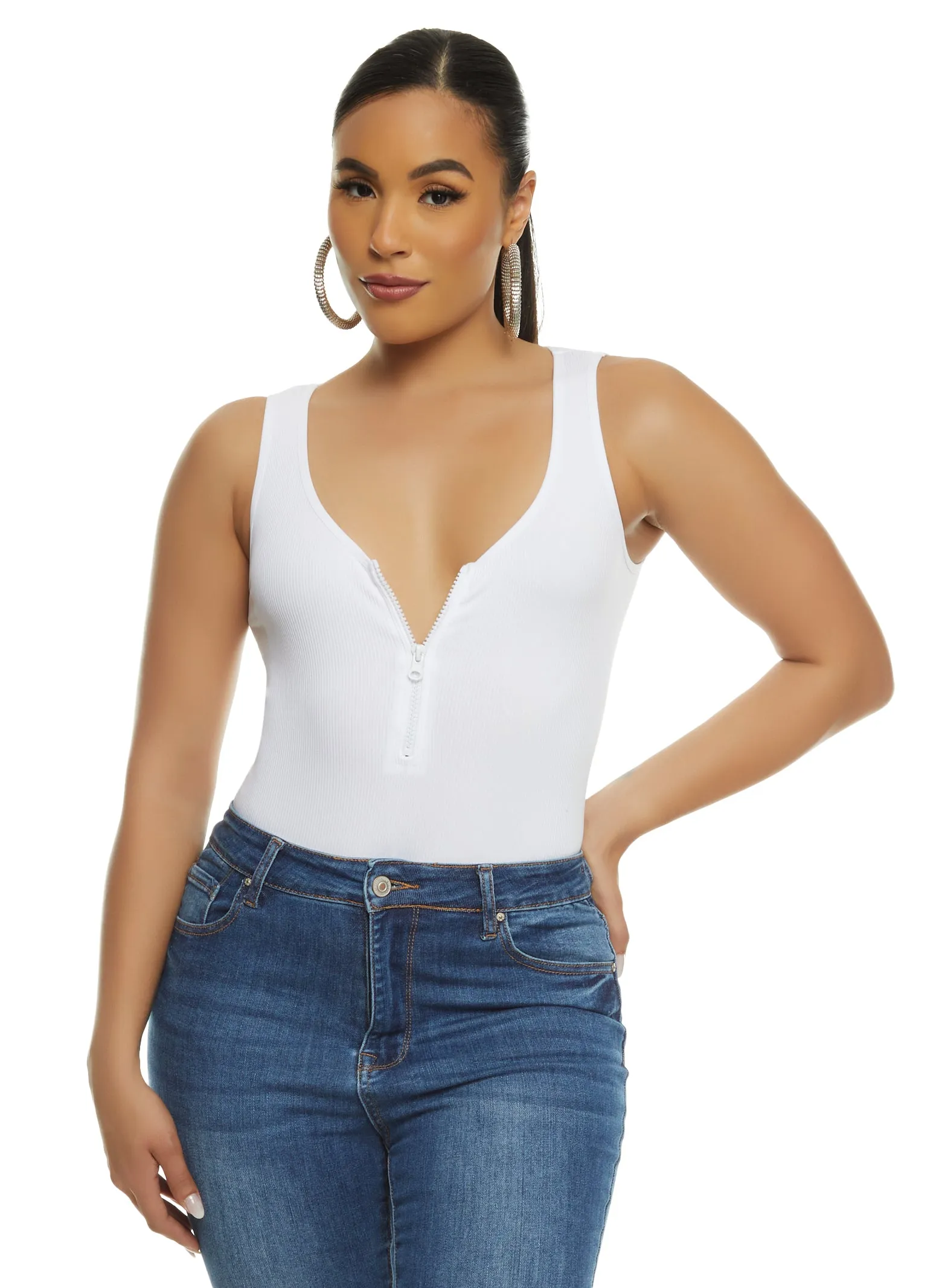 Half Zip Tank Bodysuit sold by Rainbow product image thumbnail 2