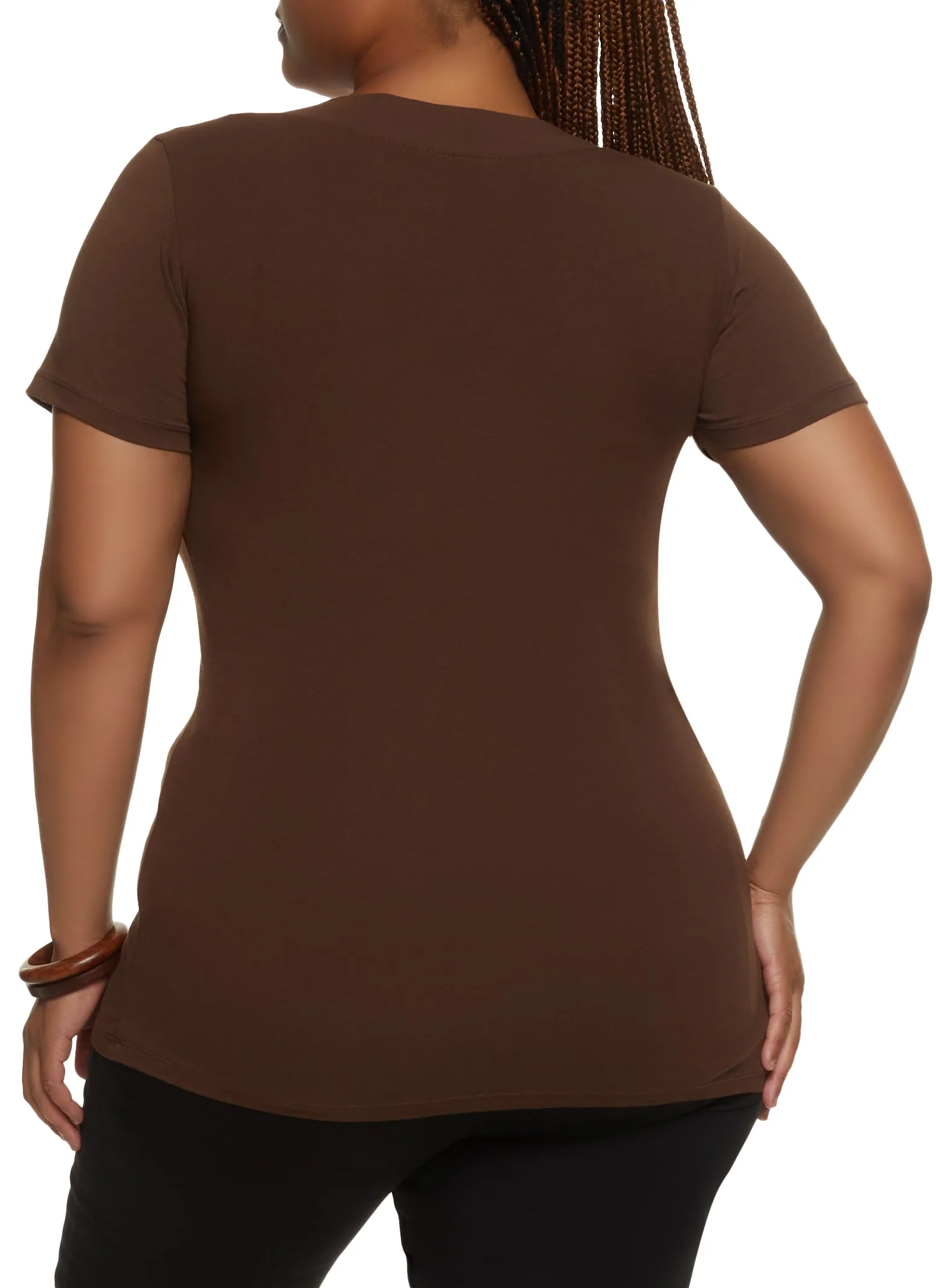 Plus Size Basic V Neck Tee sold by Rainbow product image thumbnail 2