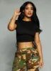 Ruched Side Tie Cropped Tee sold by Rainbow