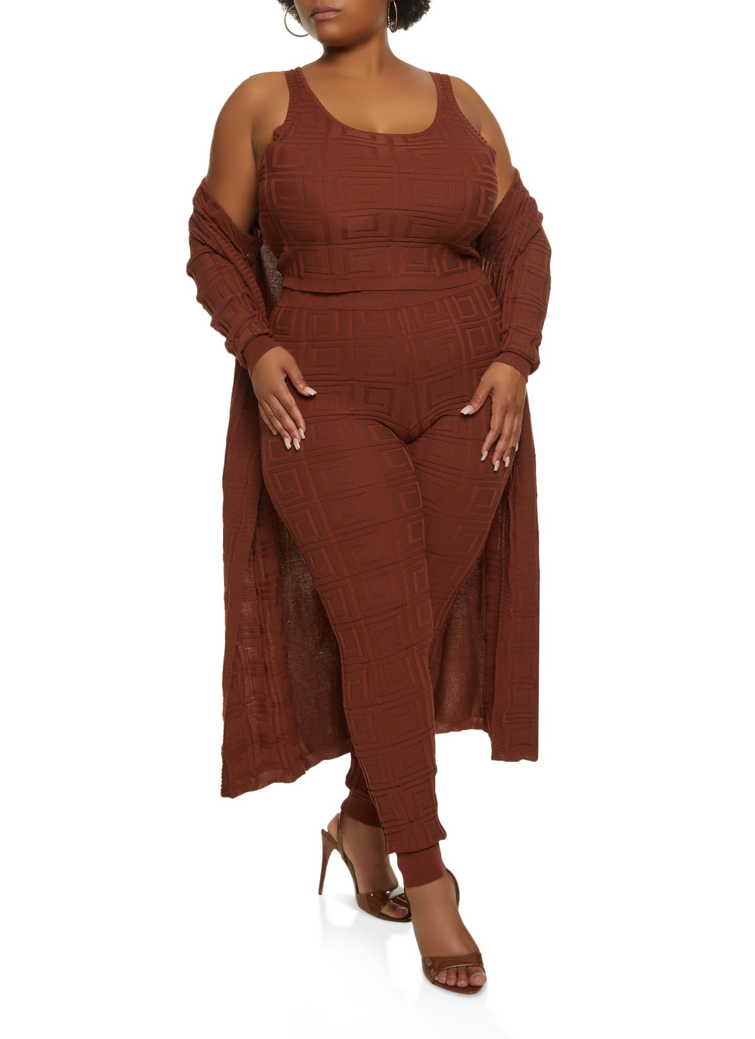 Plus Size Geo Knit Duster sold by Rainbow product image thumbnail 2