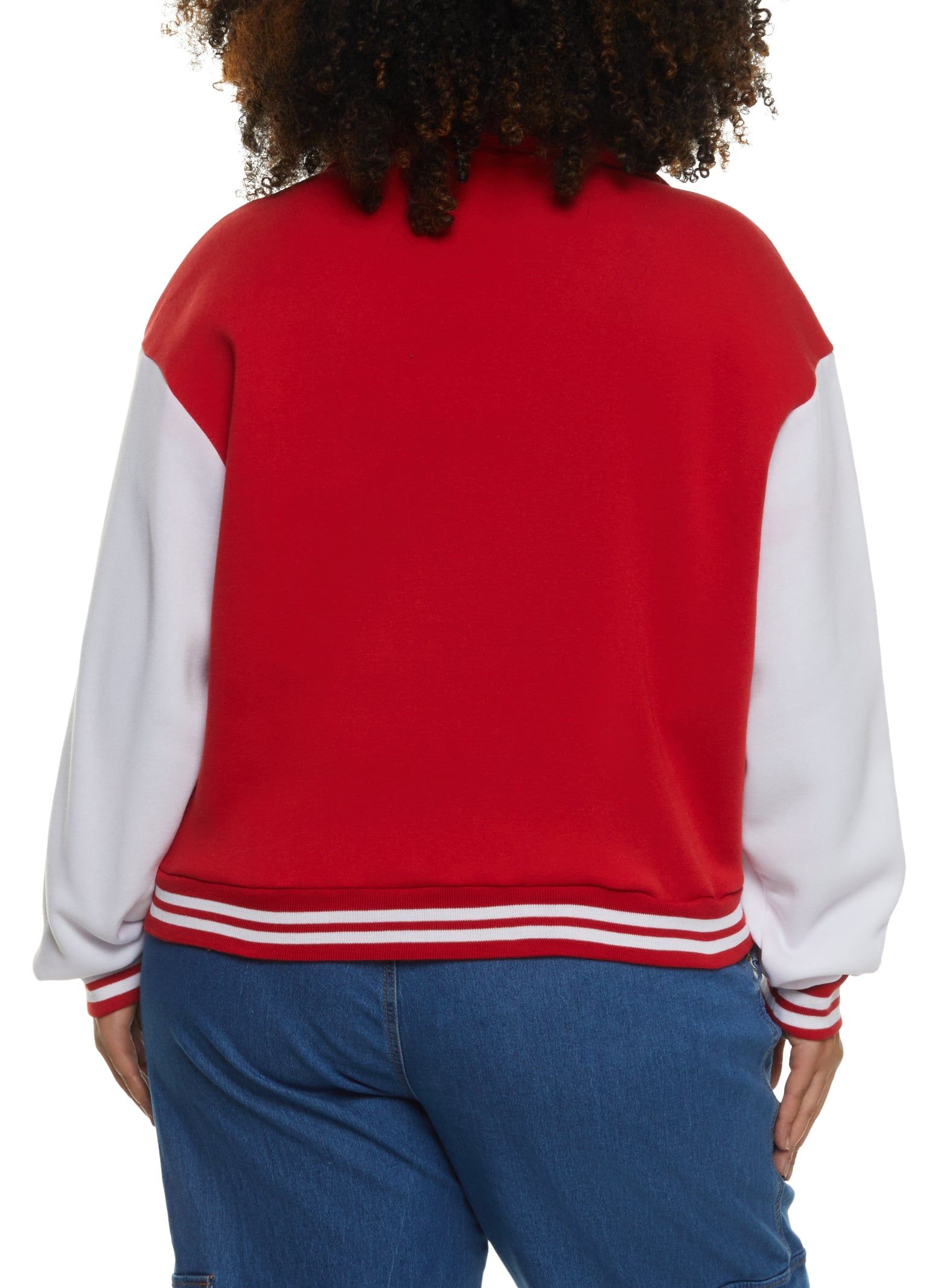 Plus Size BK Initial Patch Varsity Jacket sold by Rainbow product image thumbnail 4