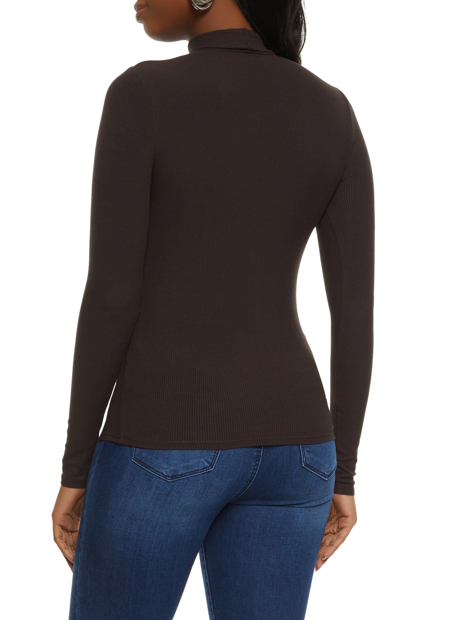 Solid Ribbed Knit Turtleneck Top sold by Rainbow product image thumbnail 2