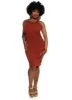 Plus Size Ribbed High Neck Midi Tank Dress sold by Rainbow