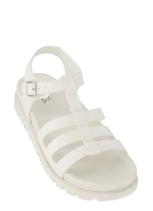 Strappy Buckled Platform Sandals sold by Rainbow