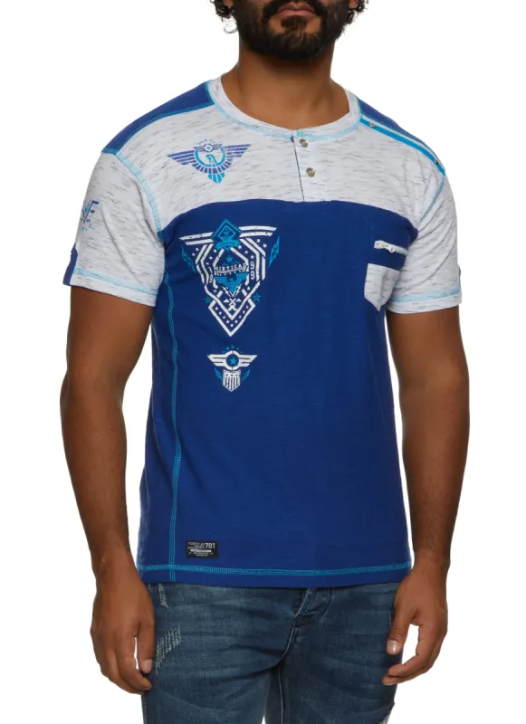 Mens Color Block Vertical Sport Graphic Tee sold by Rainbow