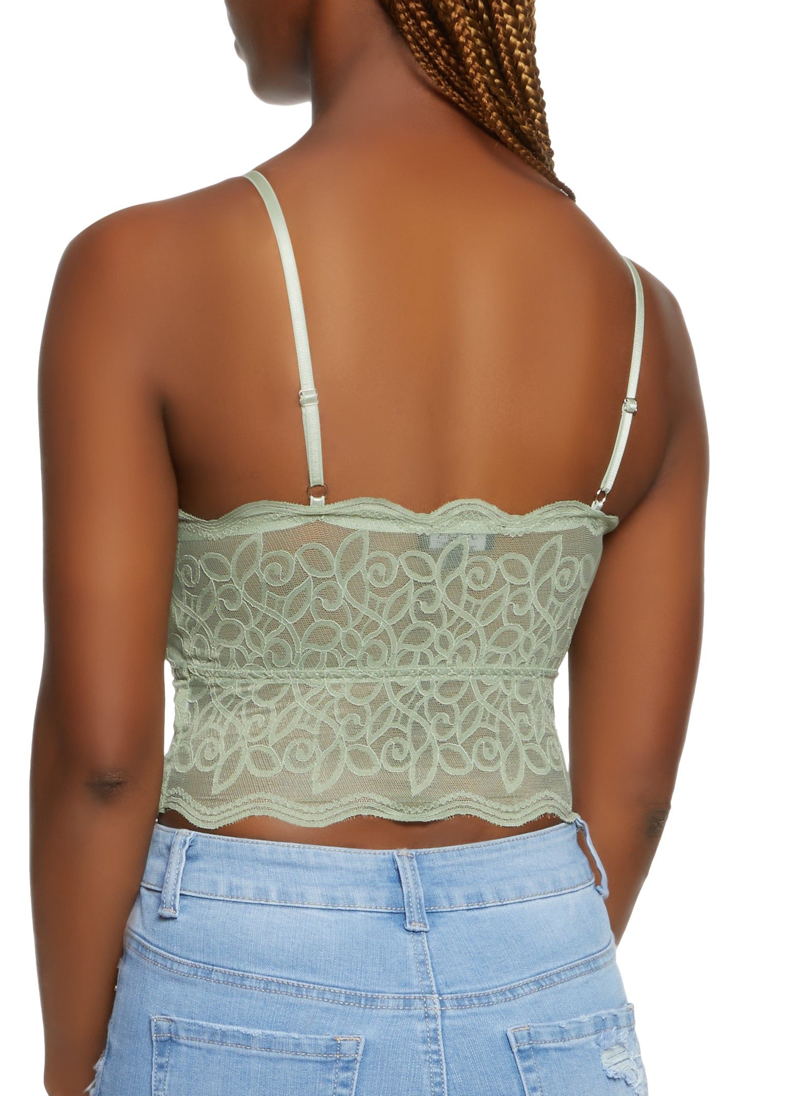 Lace Scalloped Hem Cropped Cami sold by Rainbow product image thumbnail 2